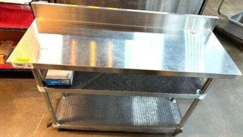 48" X 24" STAINLESS TABLE W/ 4" BACK SPLASH