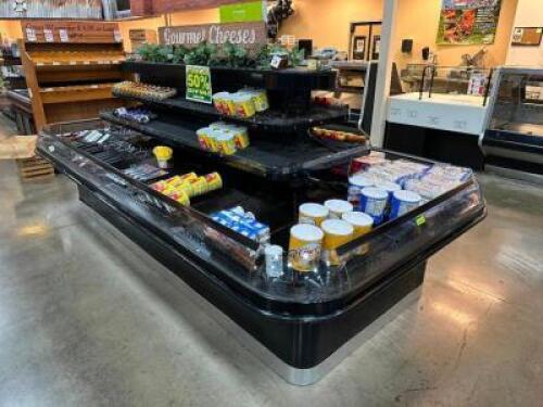 12' X 72" MULTI TIER REFRIGERATED ISLAND COOLER.
