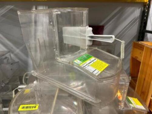 (6) CLEAR PLASTIC INGREDIENTS SERVER BINS W/ SCOOPS