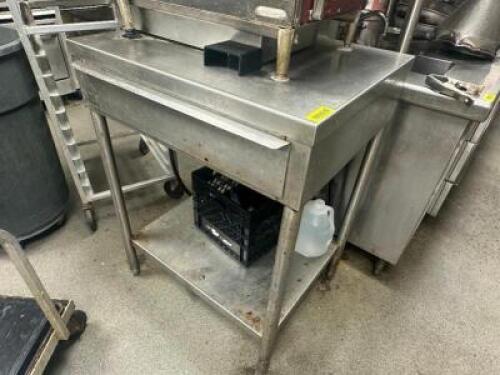 30" X 24" HEAVY DUTY ALL STAINLESS TABLE W/ DRAWER.