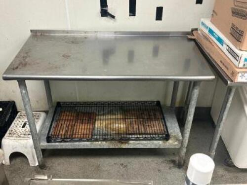 48" X 30" STAINLESS TABLE W/ 1" BACK SPLASH