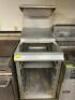 GALVANIZED FRYER DUMP STATION W/ LOWER TRAY RACK STORAGE.