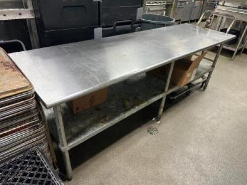 8' X 30" STAINLESS TABLE W/ MOUNTED CAN OPENER.