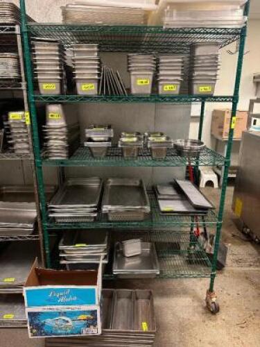 48" X 24" FIVE TIER COATED WIRE SHELF ( ON CASTERS )