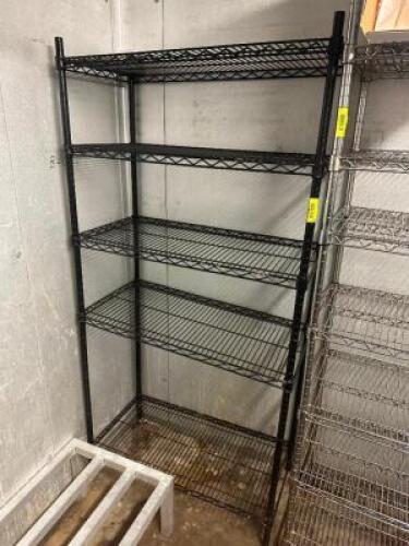 36" X 18" FIVE TIER BLACK COATED WIRE RACK