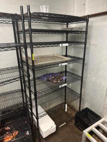 36" X 18" SEVEN TIER BLACK COATED WIRE RACK
