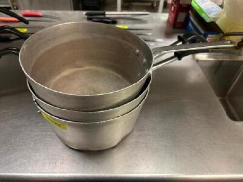 (3) 12" SAUCE POTS W/ HANDLES