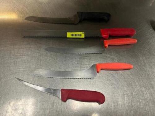 (5) ASSORTED KITCHEN KNIVES