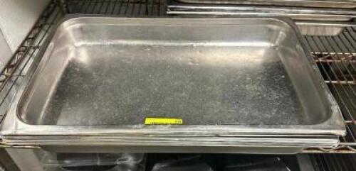 (6) FULL SIZE STAINLESS INSERTS. NO LIDS