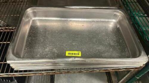 (6) FULL SIZE STAINLESS INSERTS. NO LIDS
