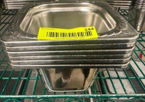 (6) 1/6 SIZE HEAVY DUTY STAINLESS DELI INSERTS