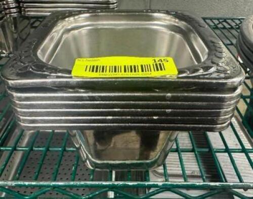 (6) 1/6 SIZE HEAVY DUTY STAINLESS DELI INSERTS