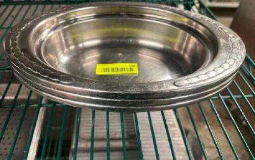 (3) 8" ROUND STAINLESS DELI TRAYS