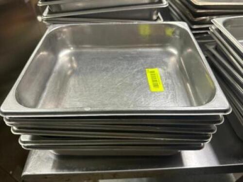 (6) HALF SIZE STAINLESS INSERTS.