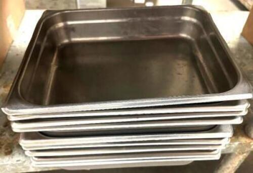 (8) HALF SIZE STAINLESS INSERTS.