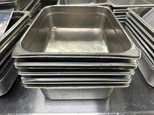 (6) HALF SIZE STAINLESS INSERTS.