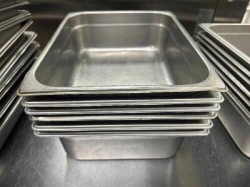(6) HALF SIZE STAINLESS INSERTS.