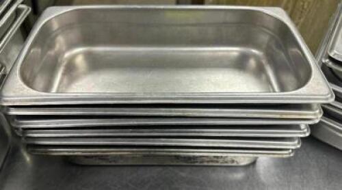 (6) 1/3 SIZE STAINLESS INSERT