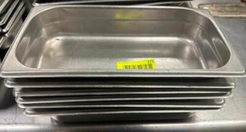 (6) 1/3 SIZE STAINLESS INSERT