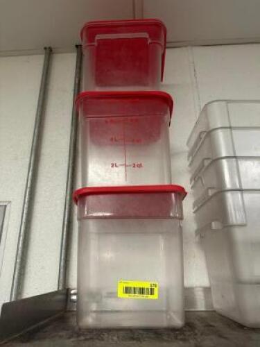 (3) 12 QT PLASTIC CONTAINERS W/ LIDS