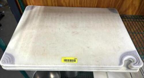 (3) 18" X 24" WHITE PLASTIC CUTTINGS BOARDS