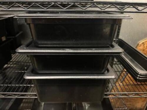 (3) HALF SIZE PLASTIC DELI INSERTS W/ LIDS