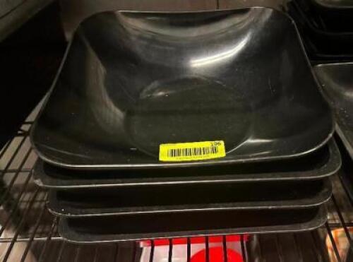 (4) 10" BLACK PLASTIC DELI BOWLS