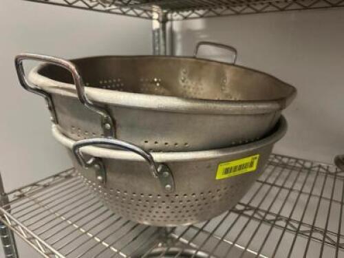 (2) 16" ALUMINUM COLANDERS