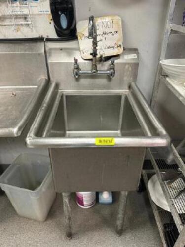 18" X 18" STAINLESS SINGLE WELL SINK