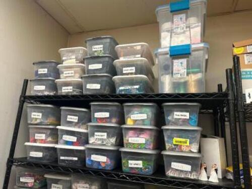 CONTENTS OF (2) SHELVES - ASSORTED BAKING SUPPLIES, TOPPINGS, AND INGREDIENTS.