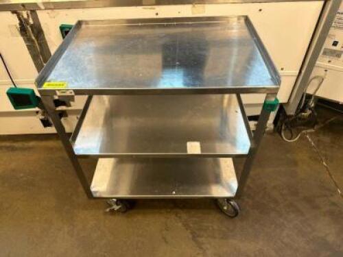 THREE TIER STAINLESS CART.