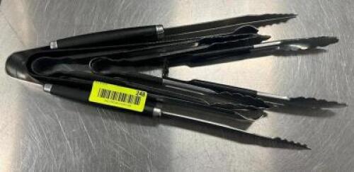 (6) STAINLESS TONGS