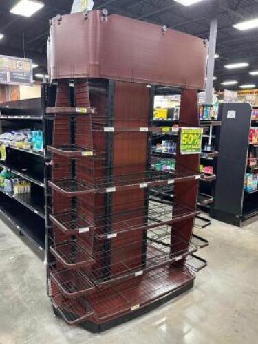 60" END CAP DISPLAY RACK W/ CHERRY LAMINATE ACCENTS