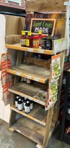 30" FIVE TIER BARN WOOD BOOKSHELF DISPLAY.