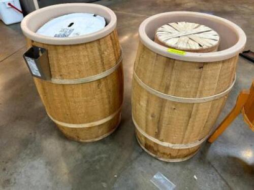 (2) PEANUT SHELL BARRELS