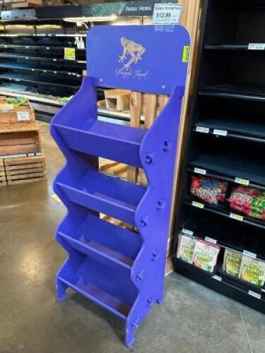 22" FOUR TIER WOODEN DISPLAY RACK - PURPLE