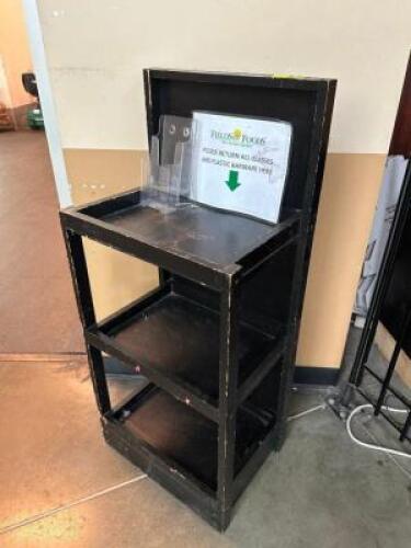 25" THREE TIER WOOD DISPLAY RACK