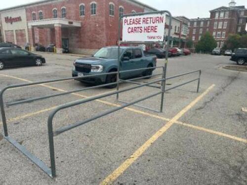DOUBLE SIDED GALVANIZED METAL CART CORRAL