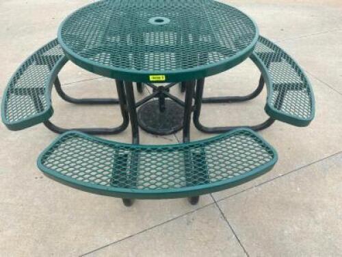45" ROUND COATED WIRE PATIO TABLE W/ BENCH SEATS