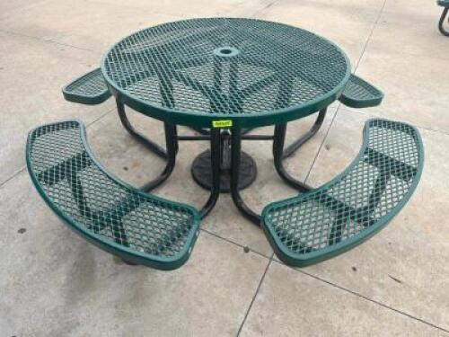 45" ROUND COATED WIRE PATIO TABLE W/ BENCH SEATS