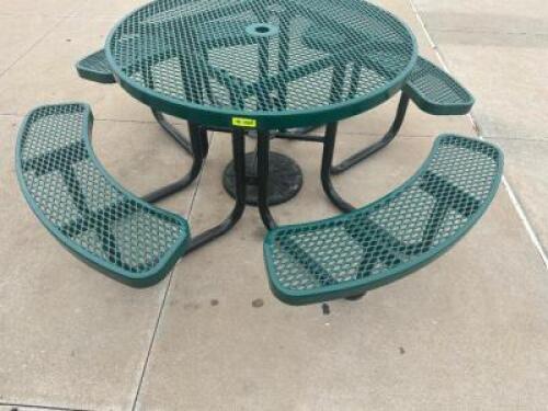 45" ROUND COATED WIRE PATIO TABLE W/ BENCH SEATS