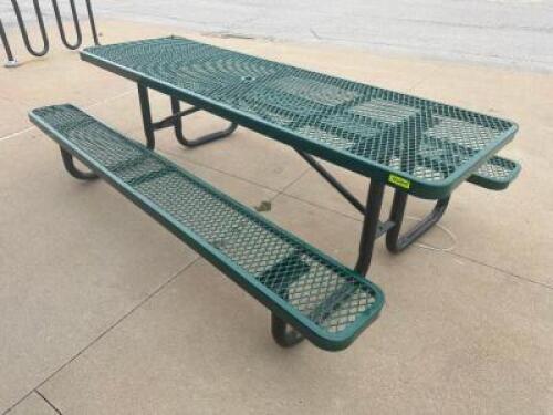 96" COATED WIRE PATIO TABLE WITH BENCH SEAT