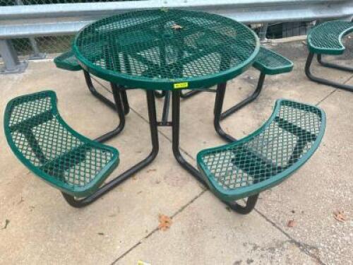 45" ROUND COATED WIRE PATIO TABLE W/ BENCH SEATS