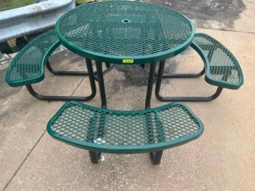 45" ROUND COATED WIRE PATIO TABLE W/ BENCH SEATS