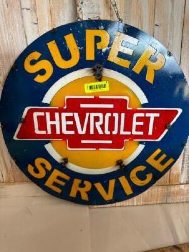 METAL CHEVROLET SUPER SERVICE SIGN