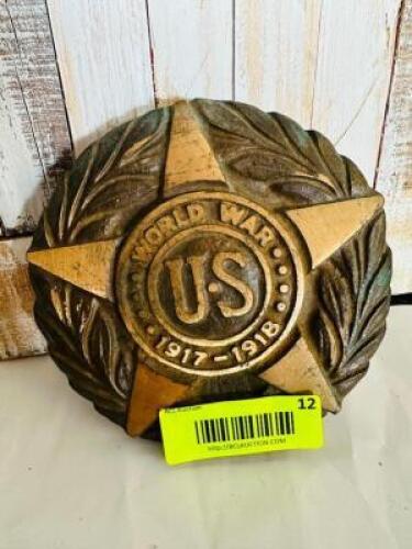 METAL WORLD WAR US EMBLEM 1917-1918