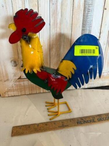 METAL ROOSTER STATUE