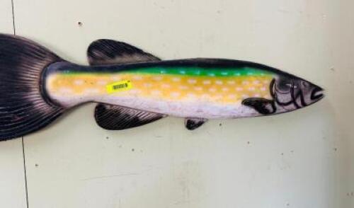 HAND PAINTED AND CARVED WOODEN FISH