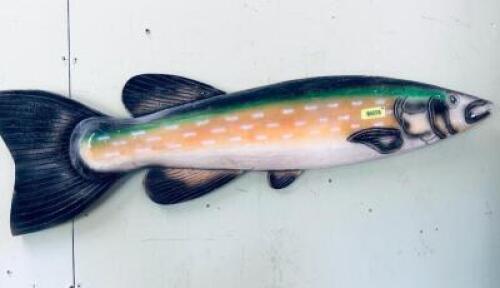 HAND PAINTED AND CARVED WOODEN FISH