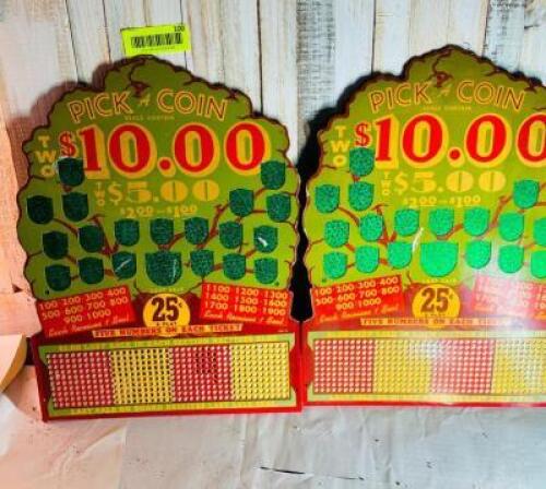 (2) VINTAGE PICK A COIN GAME